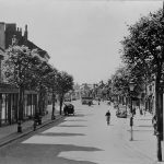 Main Street, Cockermouth with the air raid shelter near Mayo's statue.
